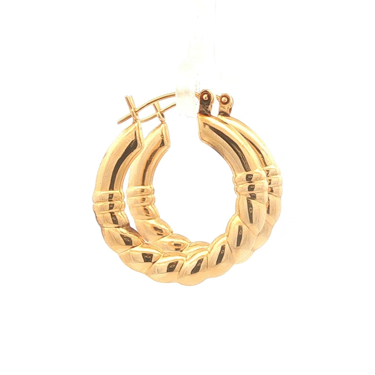 Gold Textured Hoop Earrings