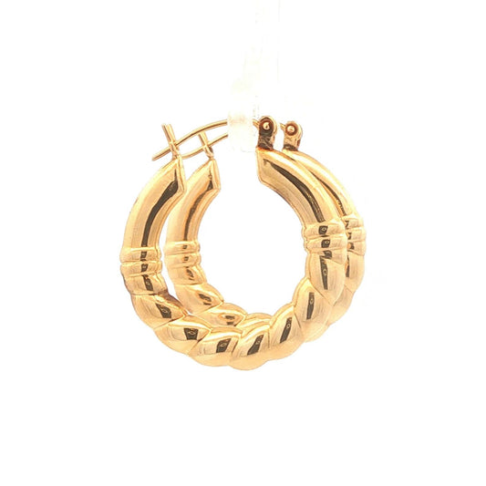 Gold Textured Hoop Earrings