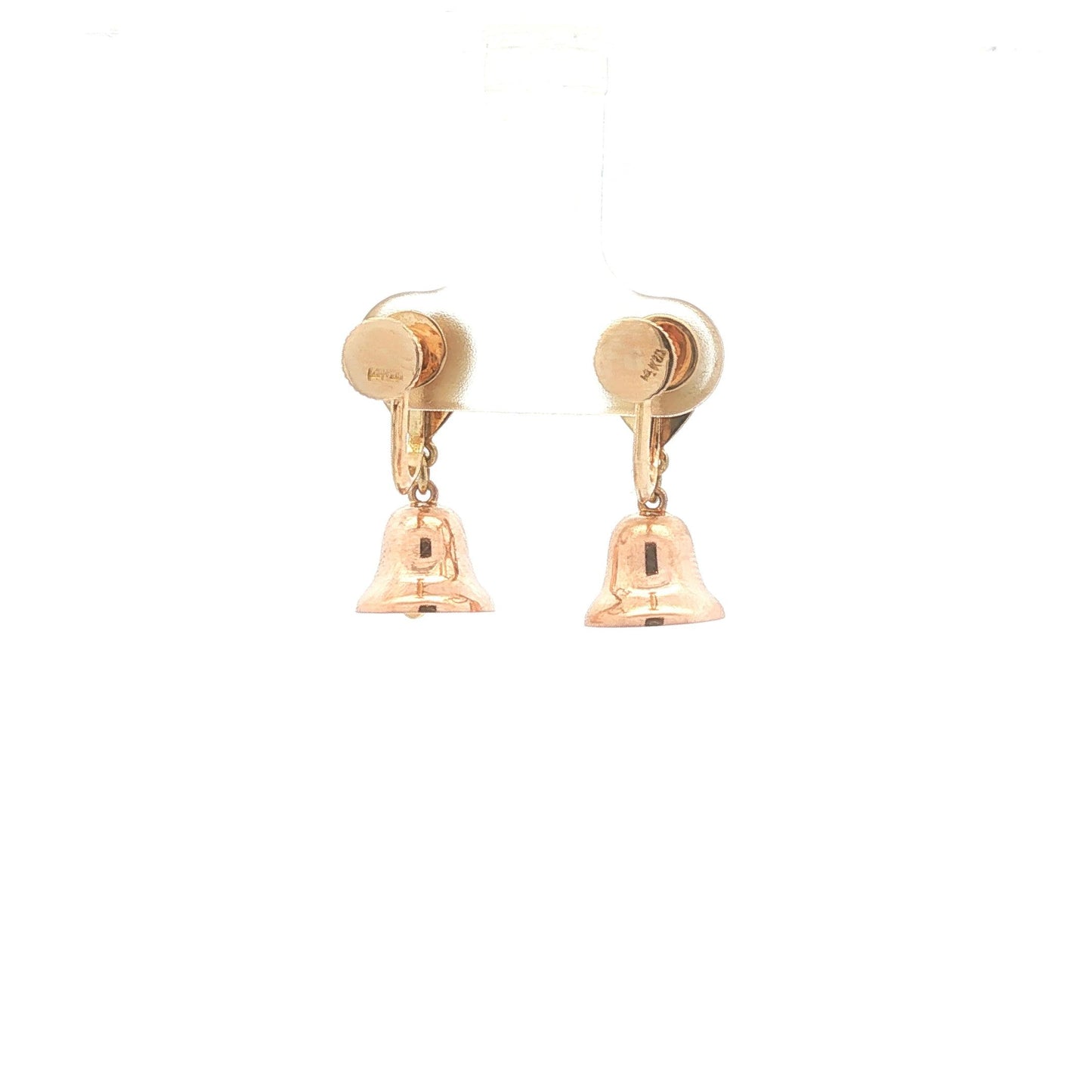 Retro Rose and Green Gold Bell Earrings