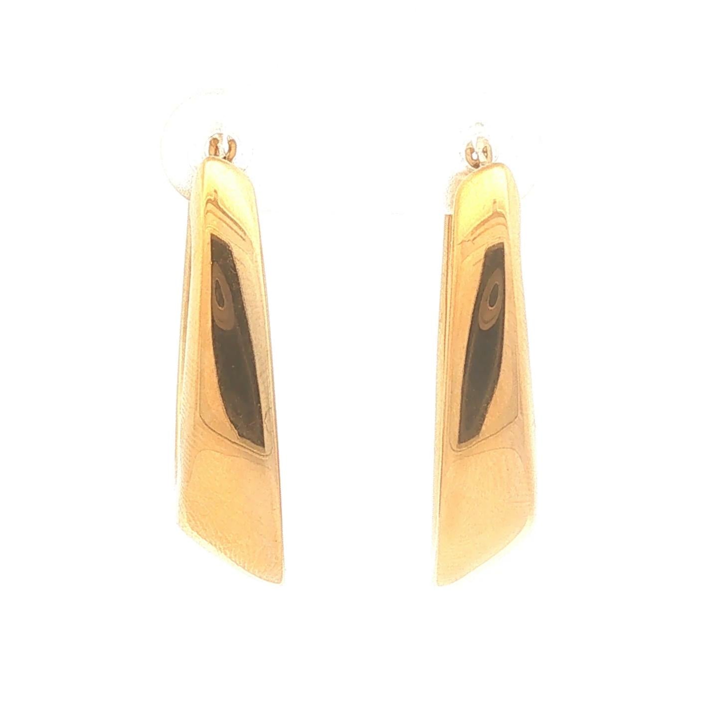 14K Gold Electroformed Angled Hoop Earrings