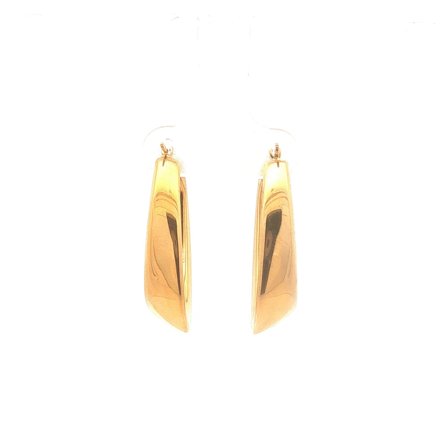 14K Gold Electroformed Angled Hoop Earrings