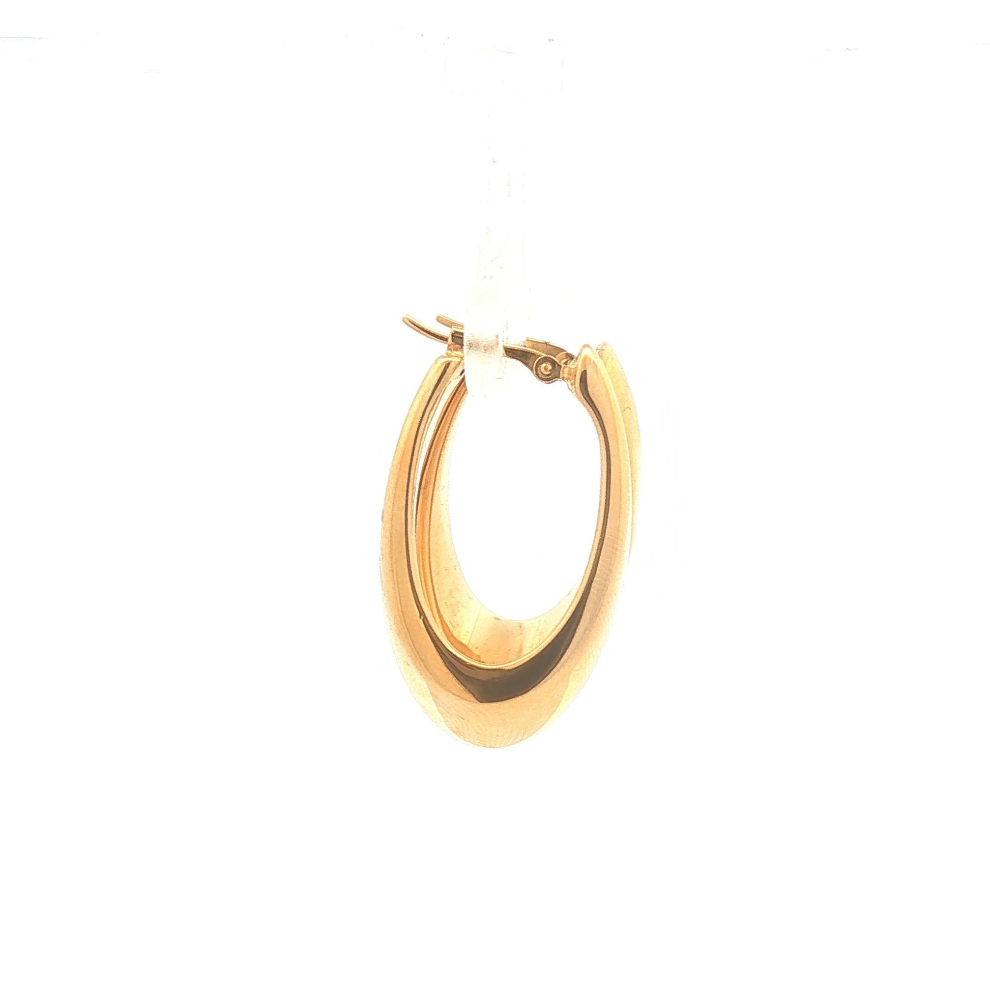 14K Gold Electroformed Angled Hoop Earrings