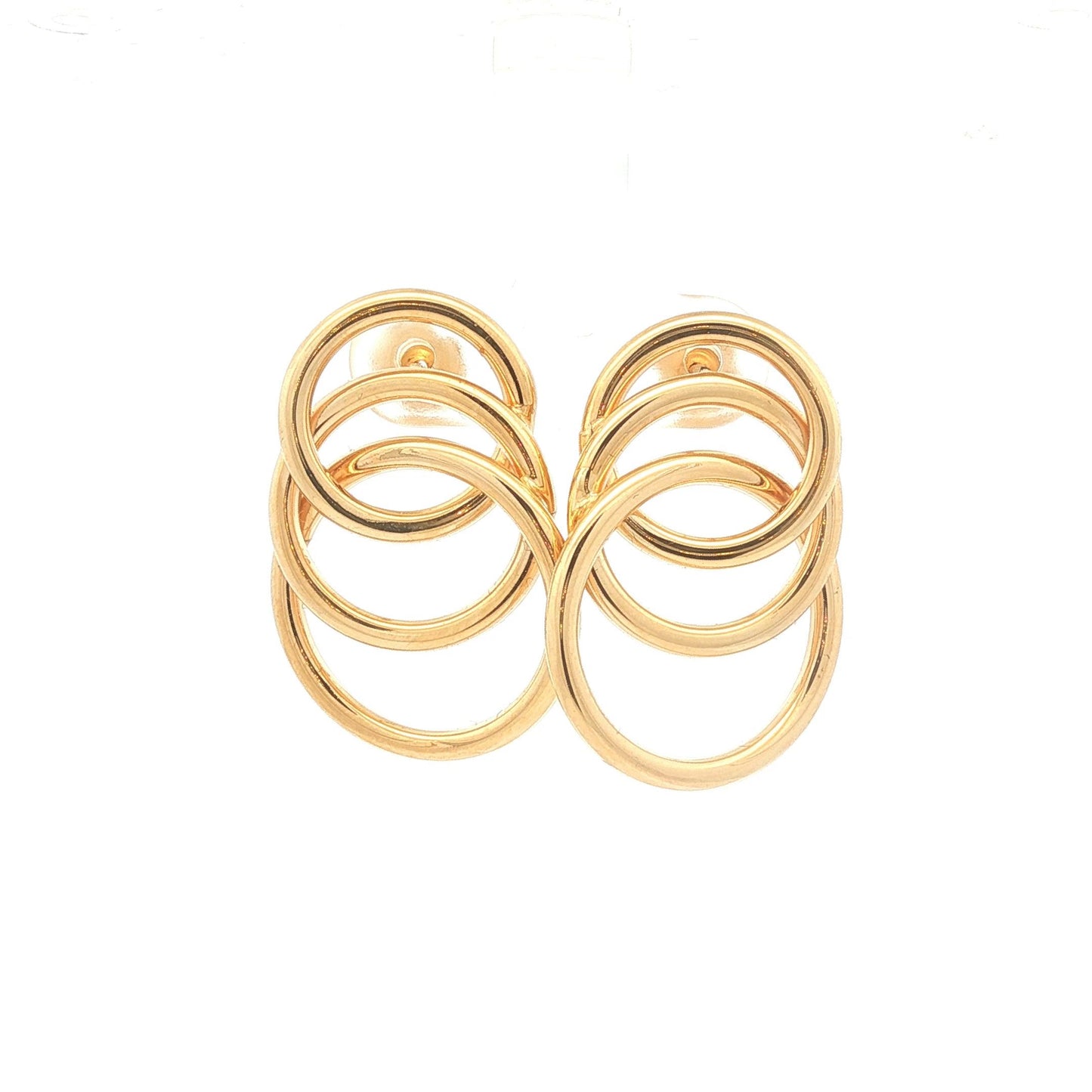 14K Gold Interlocking Circle Earrings