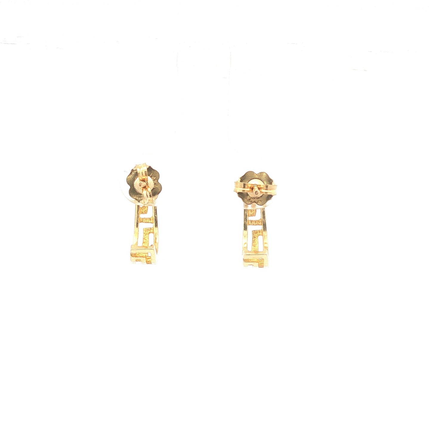 Gold Greek Key Half Hoop Earrings