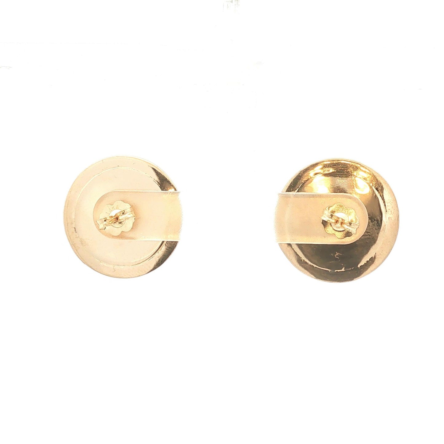 14K Gold X Button Earrings
