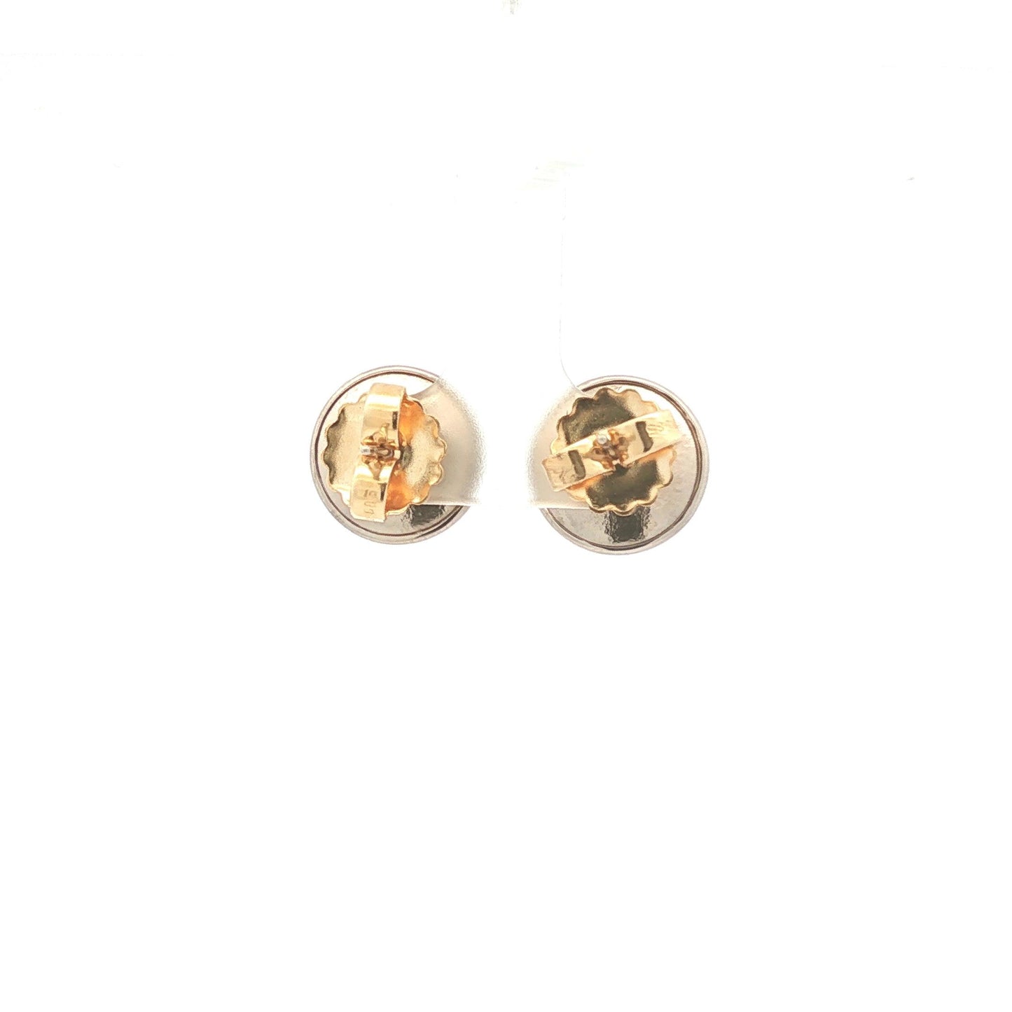 18K White Gold Tahitian Pearl Button Earrings