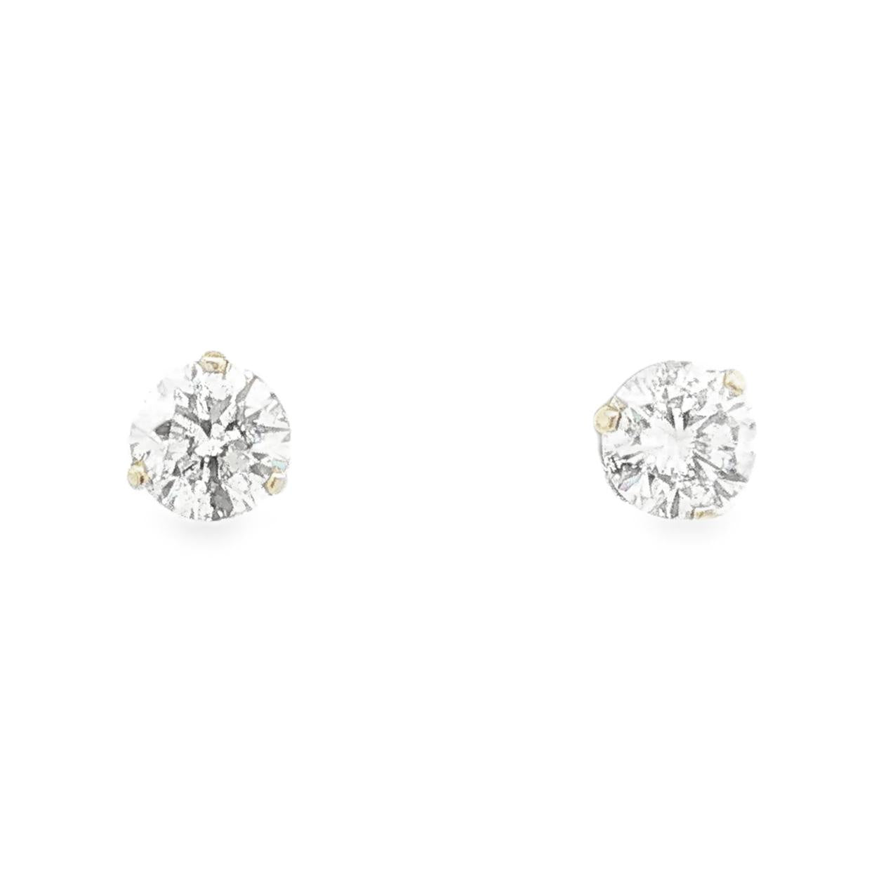 14K White Gold Diamond Studs 1.48ct Total Weight