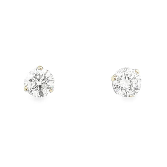 14K White Gold Diamond Studs 1.48ct Total Weight