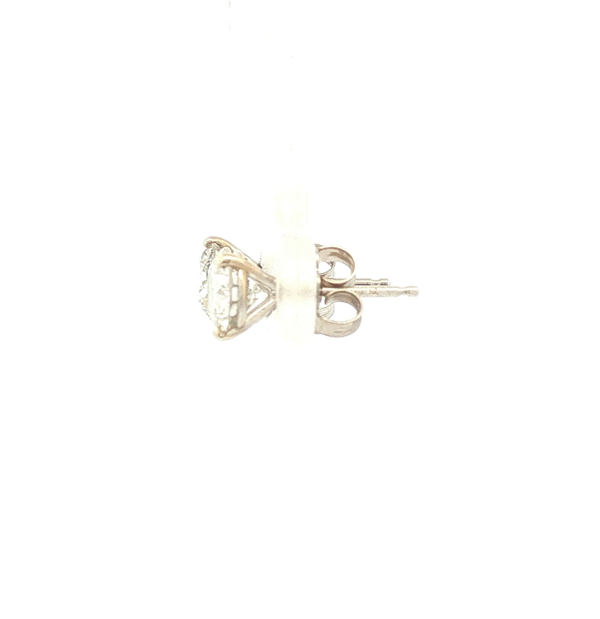 14K White Gold Diamond Studs 1.48ct Total Weight