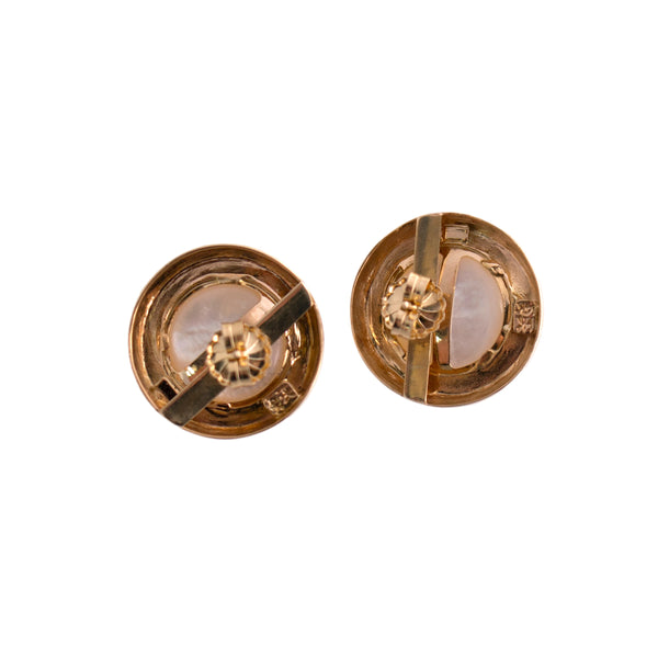 14K Gold Mabe Earrings