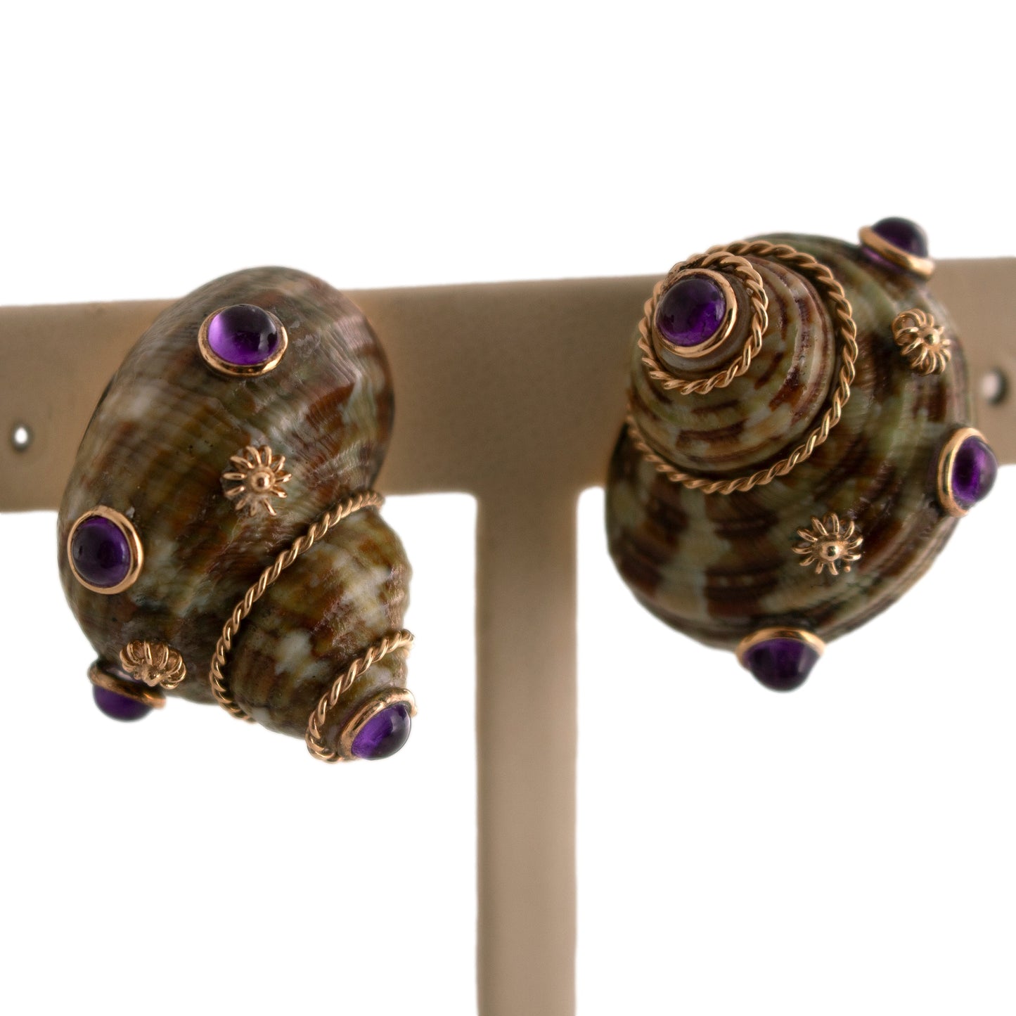 Mazza Amethyst Shell Earrings