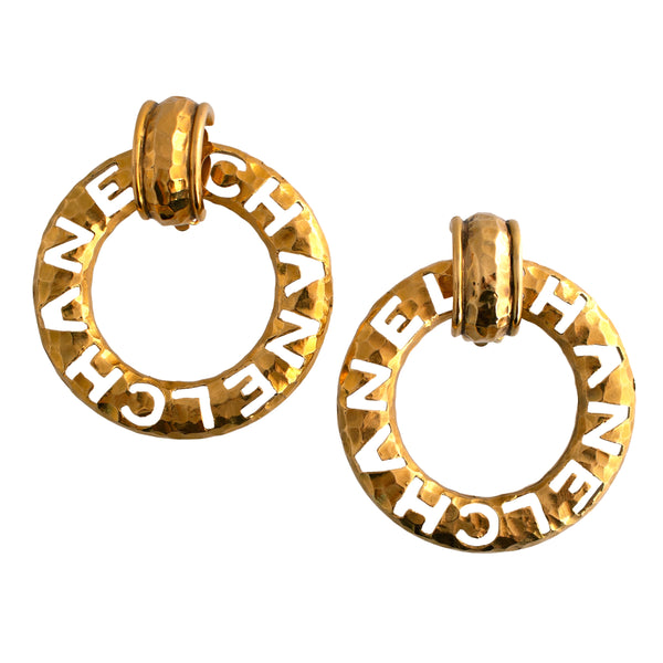 Chanel Open Work Doorknocker Earrings