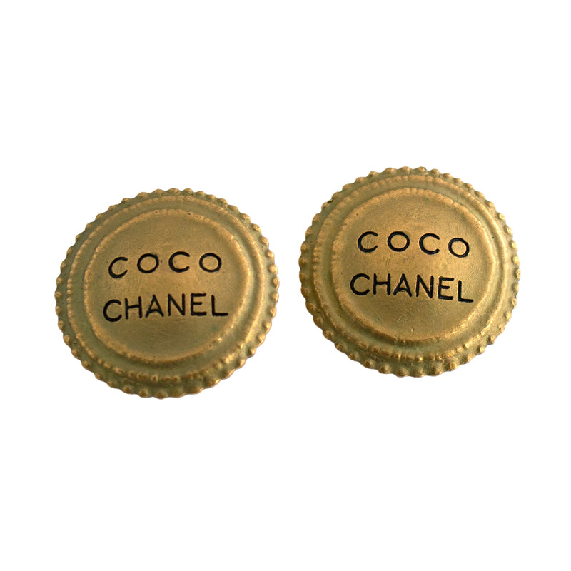 Coco Chanel Button Earrings