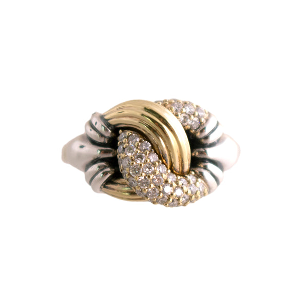 Lagos Caviar Sterling and 18K Gold Knot Ring