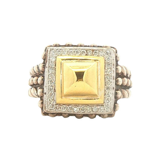 Sterling and 18K with Diamond Ring by Fred Samuel Benham BJC