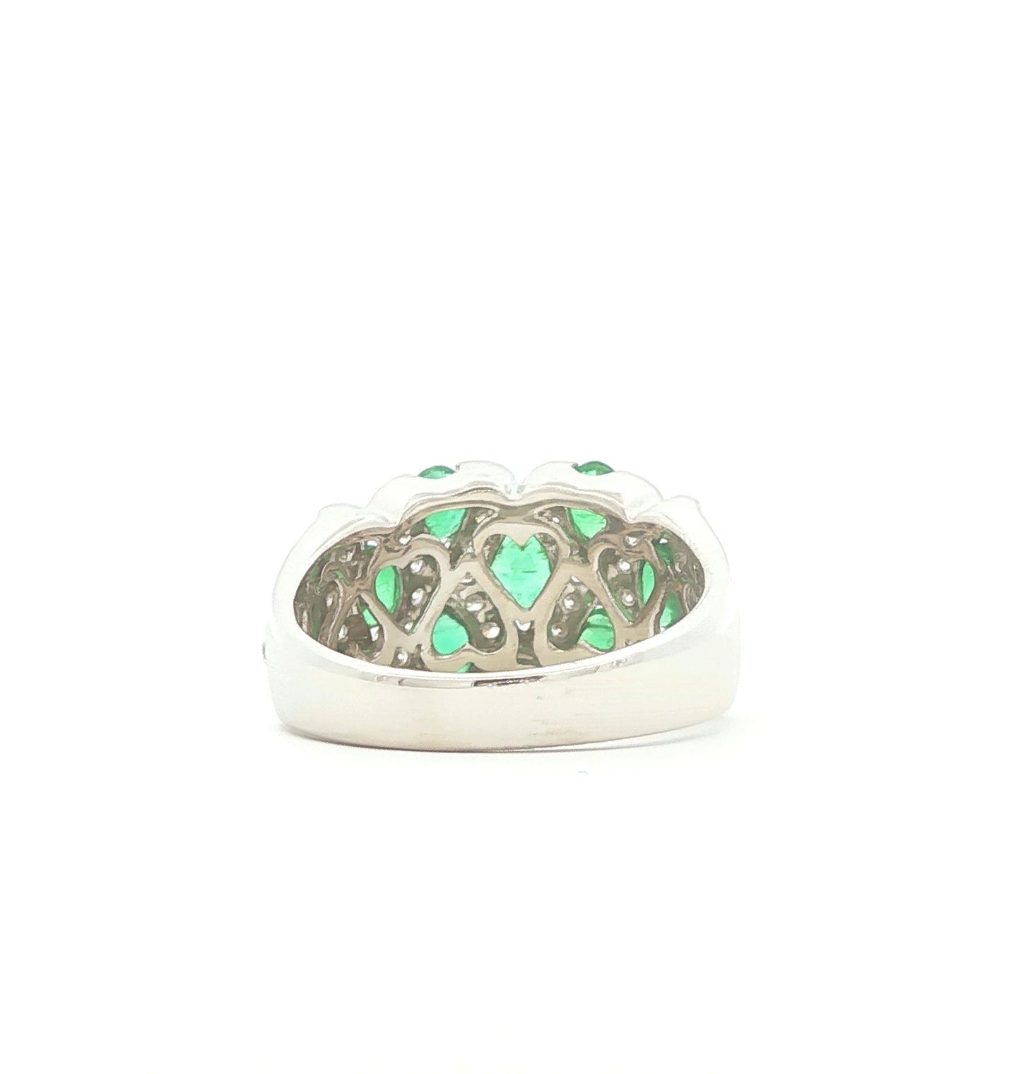 Emerald and Diamond Curved Design Band