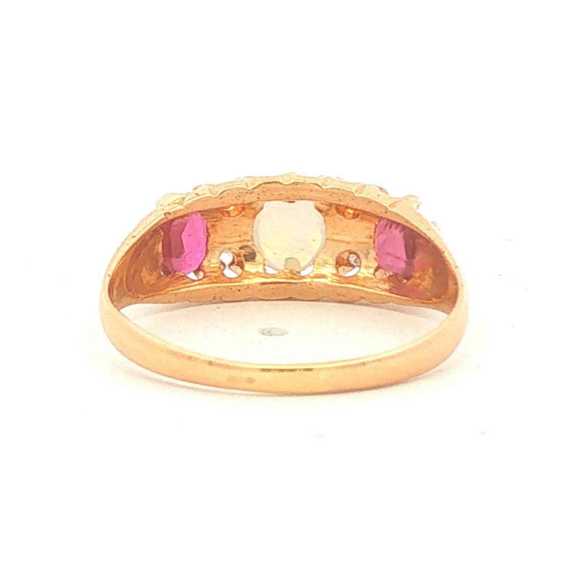 17K Gold Opal and Ruby Ring