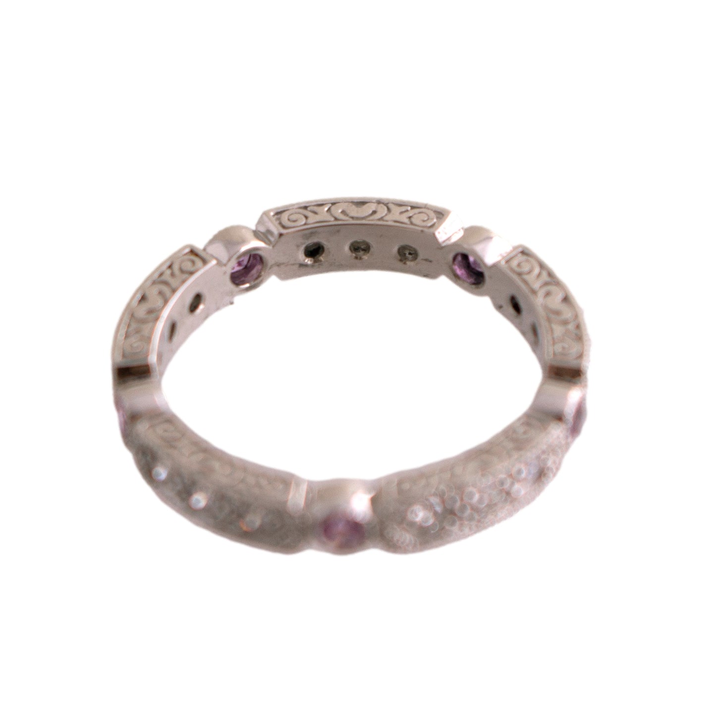 Platinum Diamond and Pink Sapphire Band