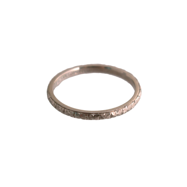 14K White Gold Orange Blossom Engraved Wedding Band