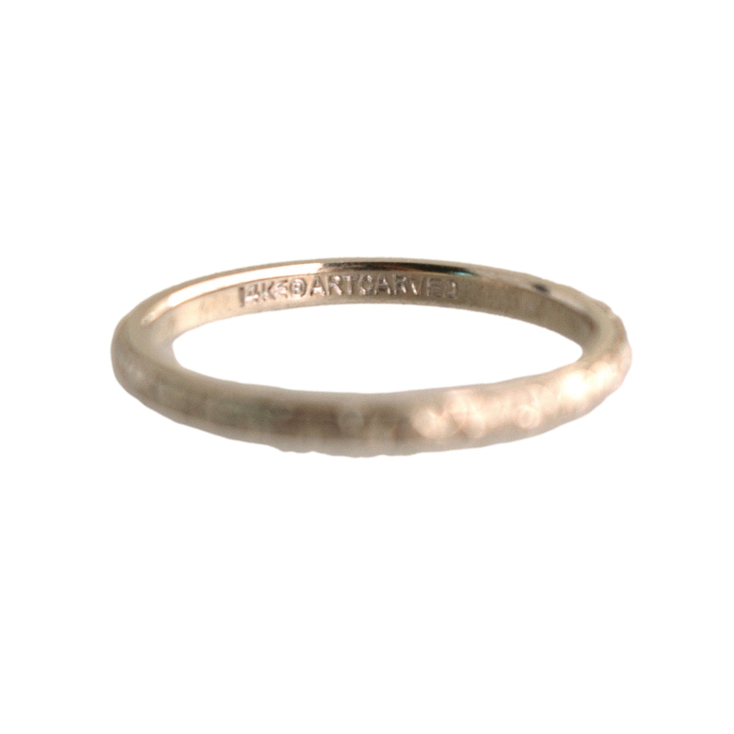 14K White Gold Orange Blossom Engraved Wedding Band