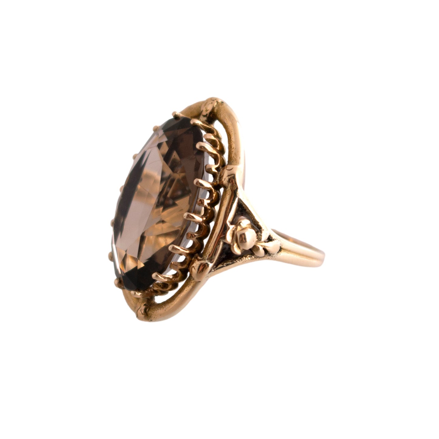 14K Gold Smoky Quartz Ring