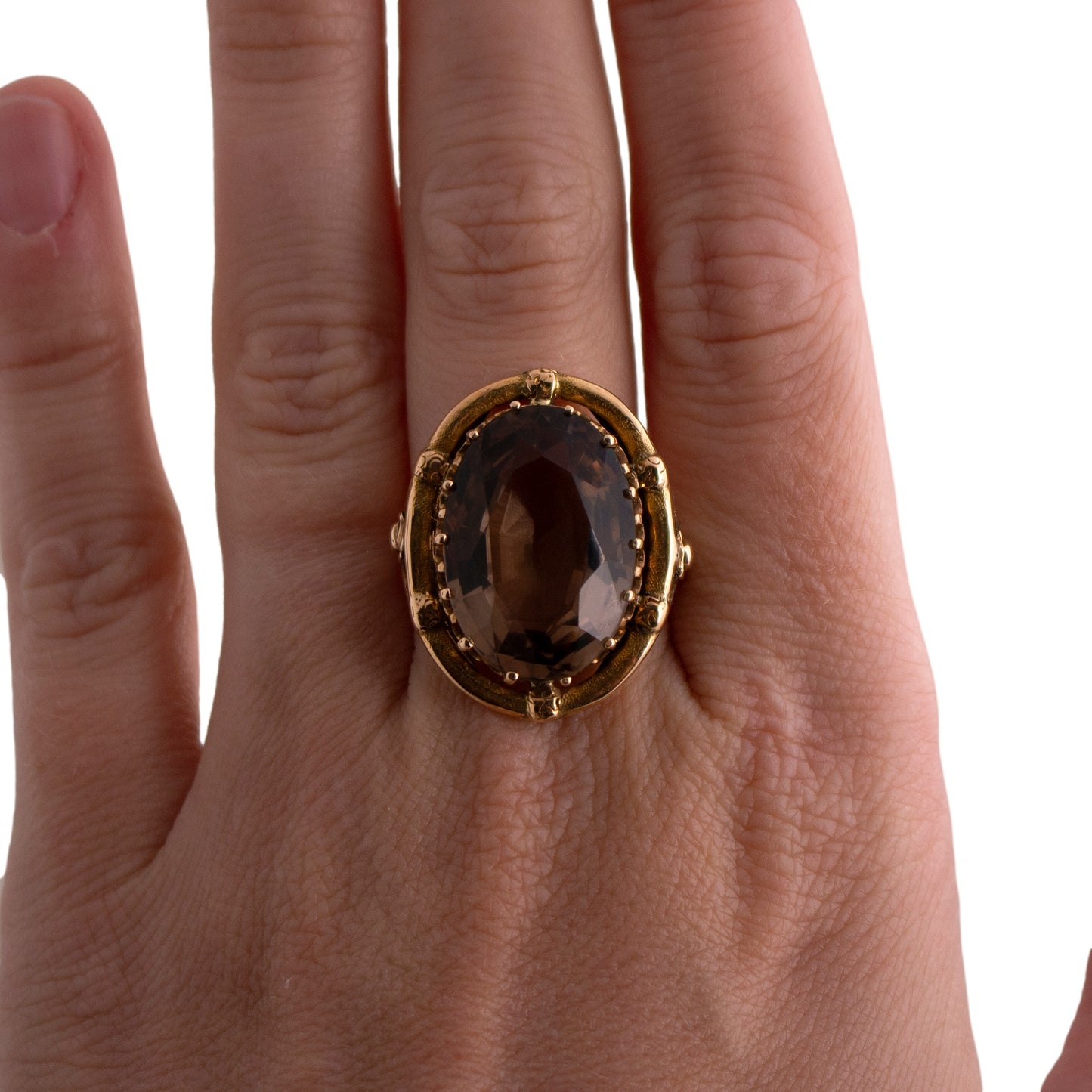 14K Gold Smoky Quartz Ring