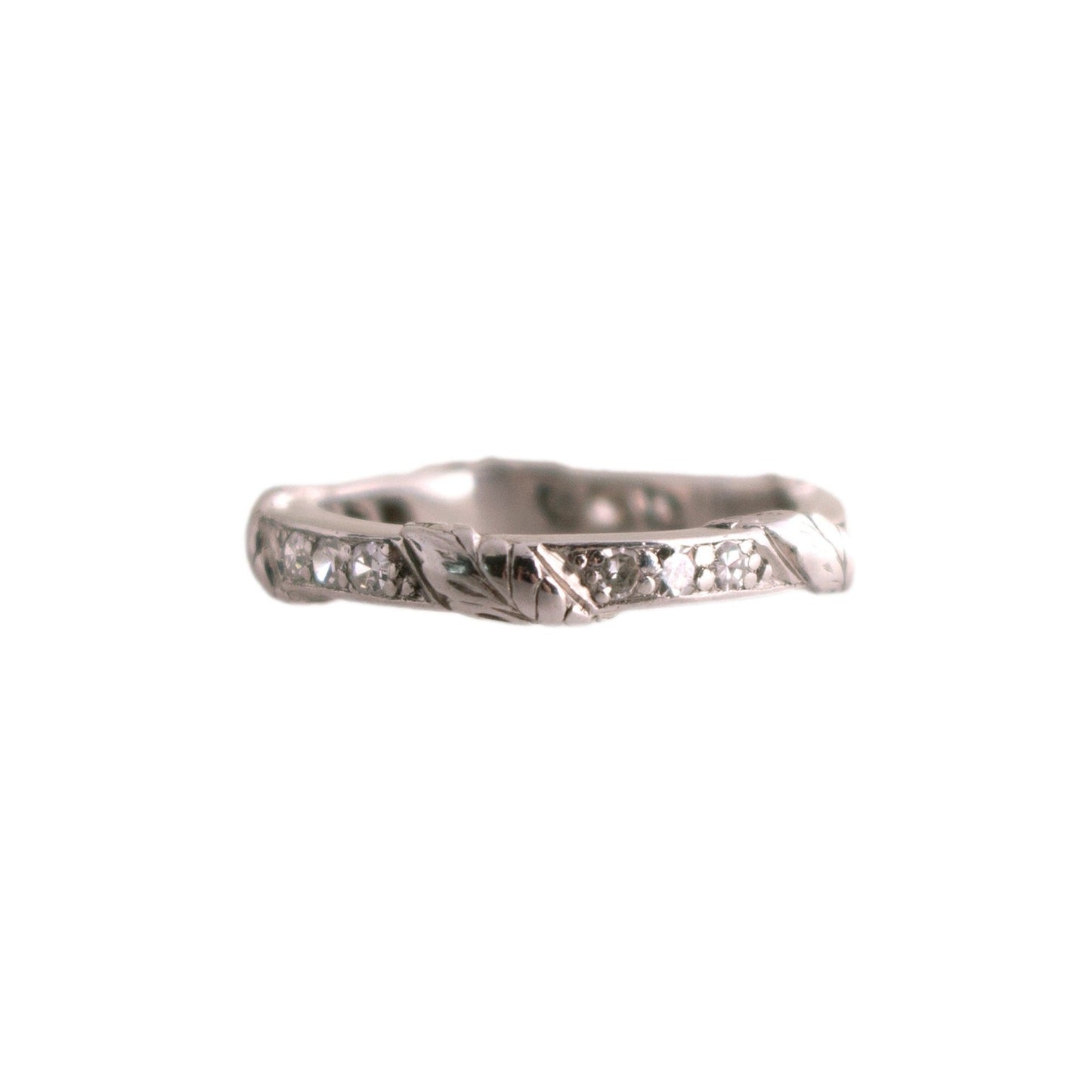 Vintage Platinum and Diamond Wedding Band