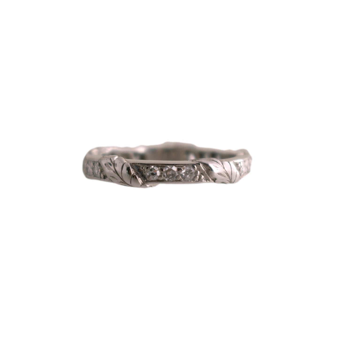 Vintage Platinum and Diamond Wedding Band