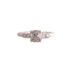 Antique Platinum Old Mine Cut Diamond Engagement Ring