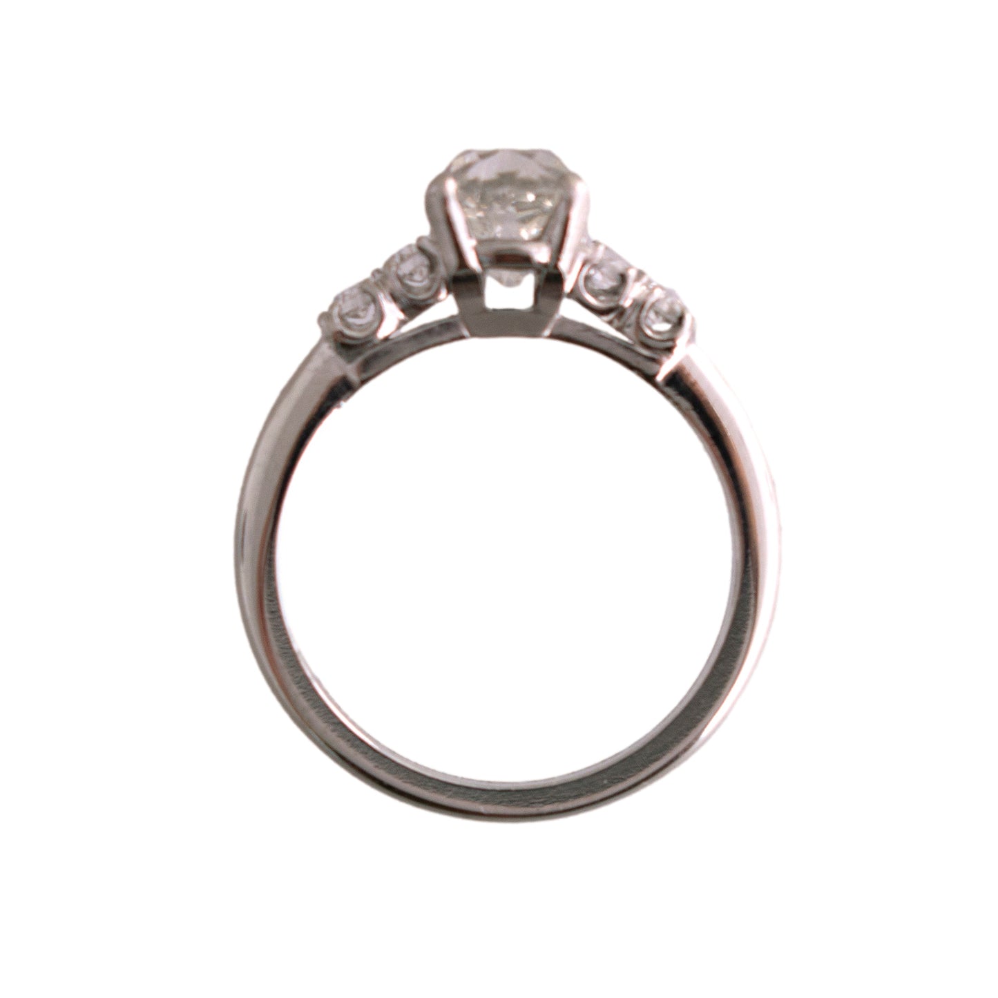 Antique Platinum Old Mine Cut Diamond Engagement Ring