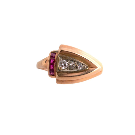 14K Rose Gold Retro Ring