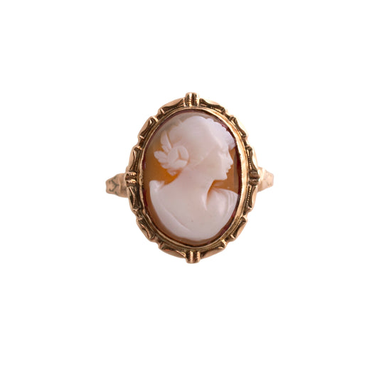 10K Gold Shell Cameo Ring