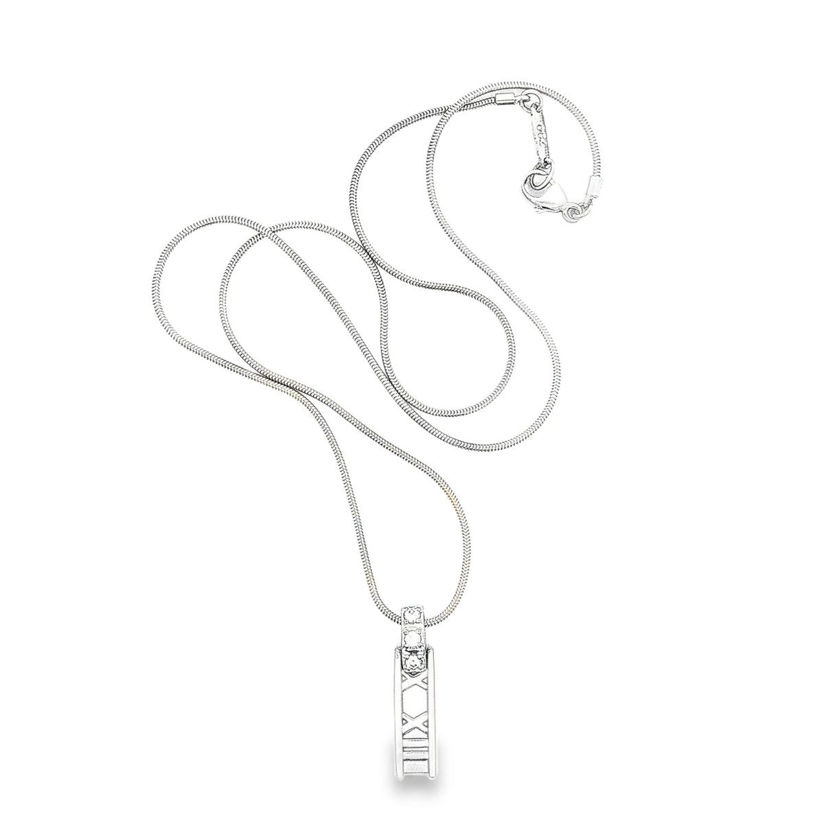 Tiffany & Co. 18K White Gold Atlas Pendant on Chain
