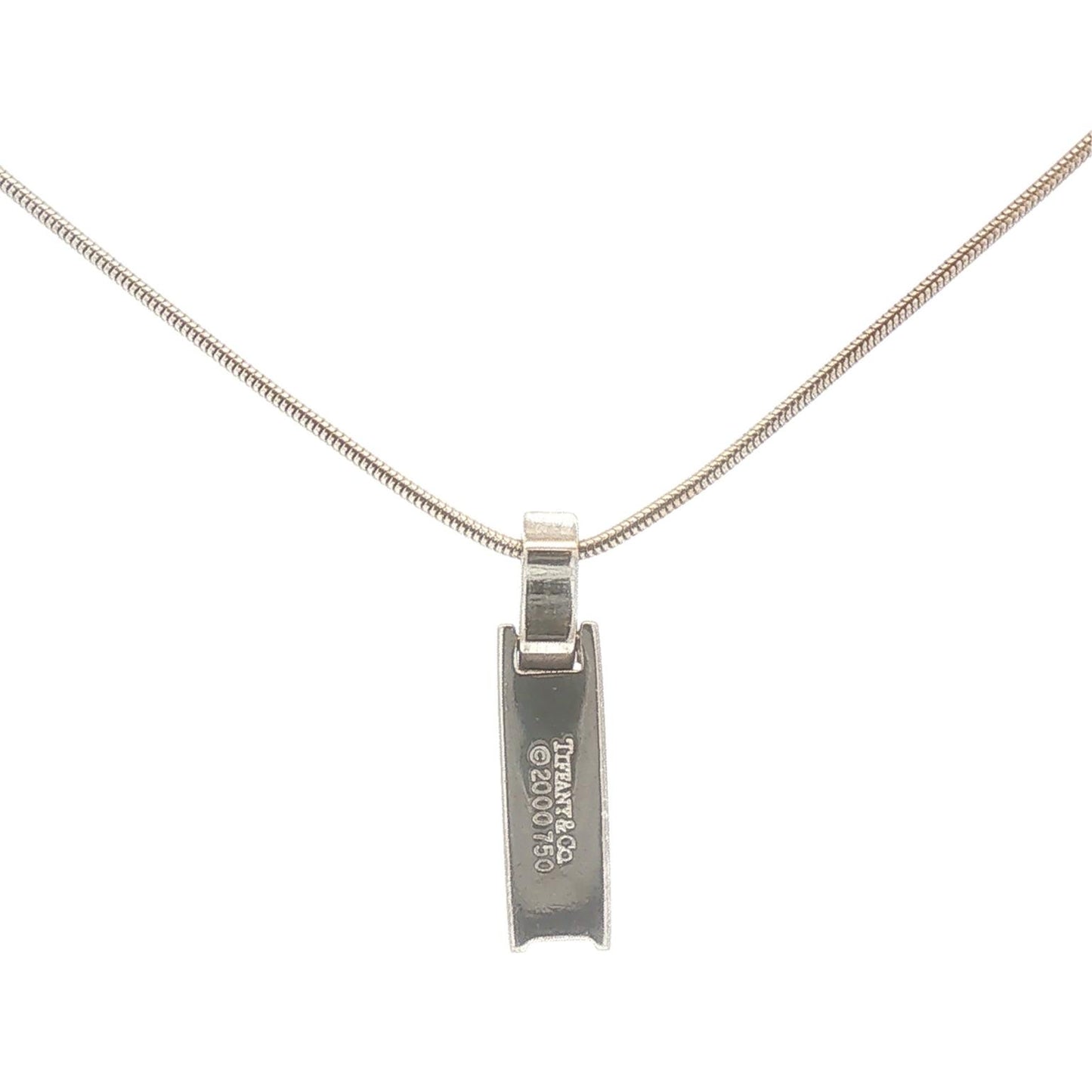 Tiffany & Co. 18K White Gold Atlas Pendant on Chain