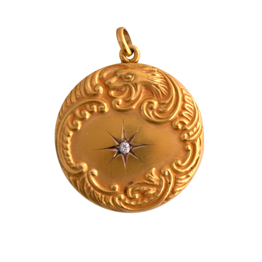 Antique 18K Gold Scroll Design Locket