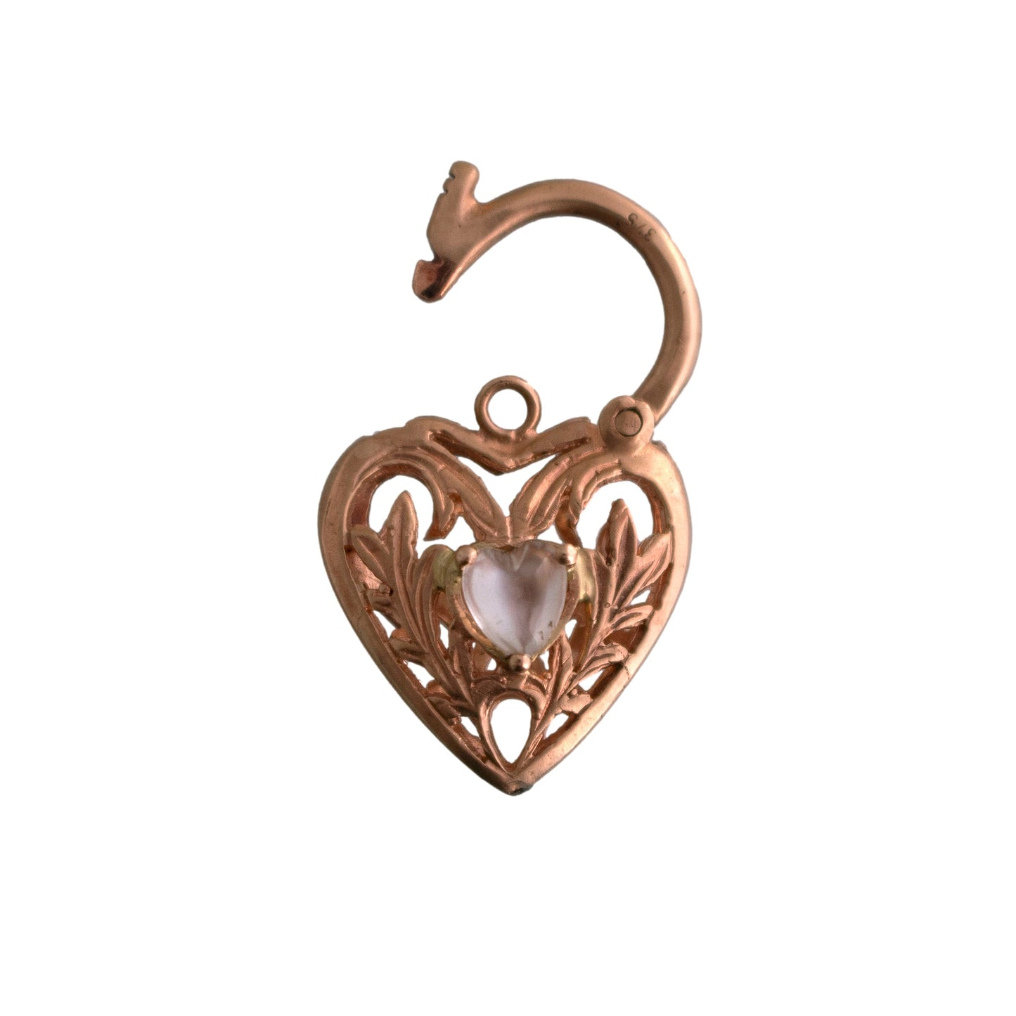 9K Rose Gold Lock Charm