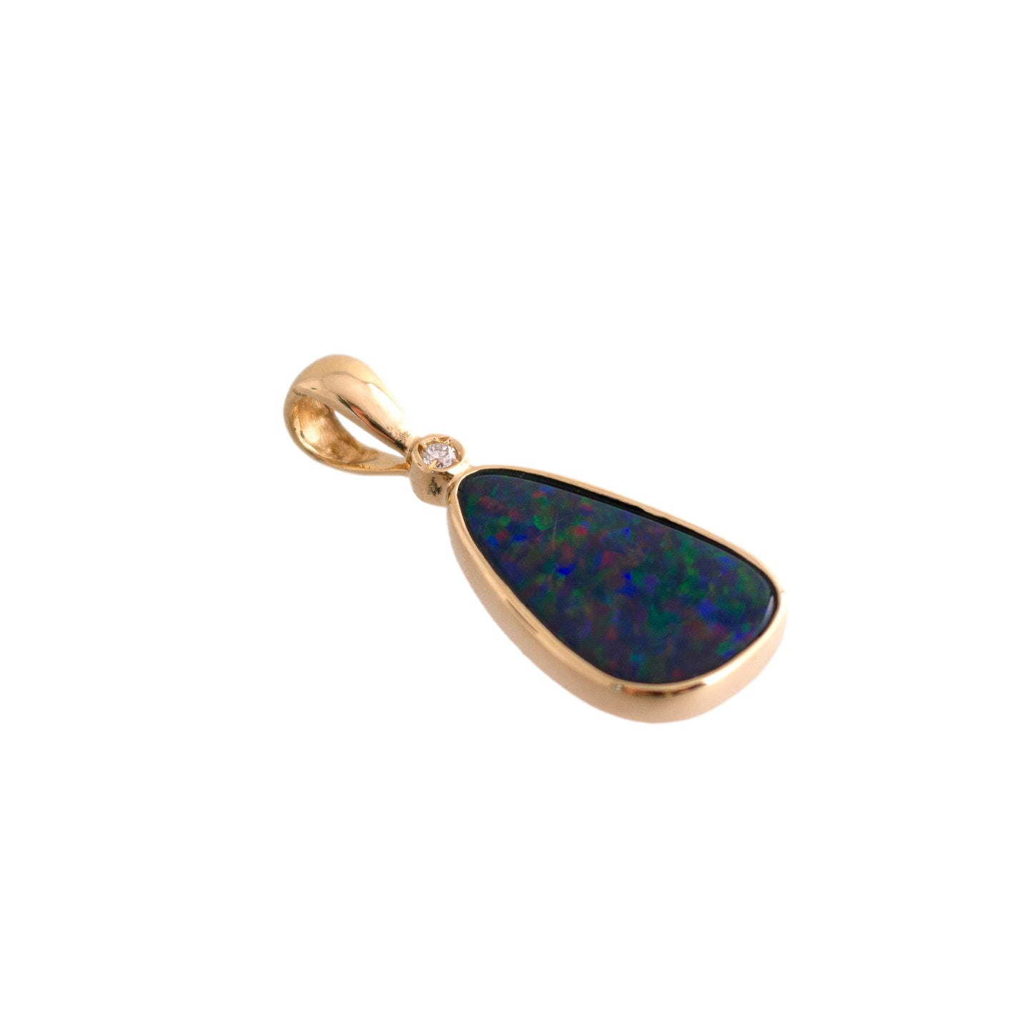 Boulder Opal and Diamond Pendant