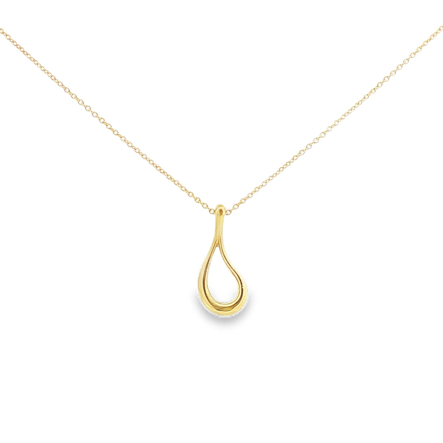 Elsa Peretti for Tiffany & Co 18K Gold Tear Drop Pendant on Chain