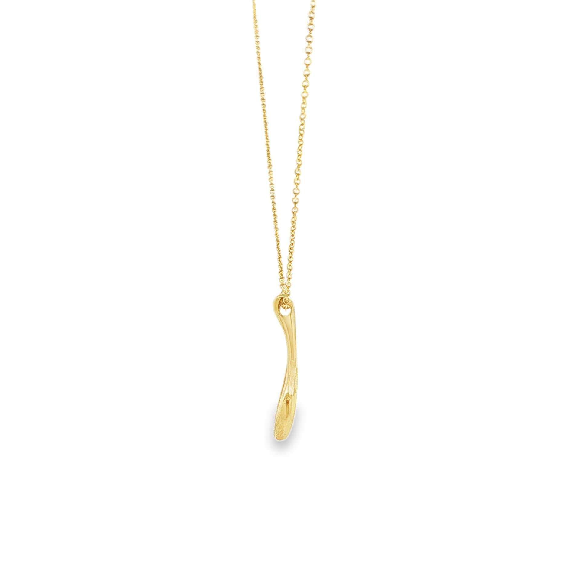 Elsa Peretti for Tiffany & Co 18K Gold Tear Drop Pendant on Chain