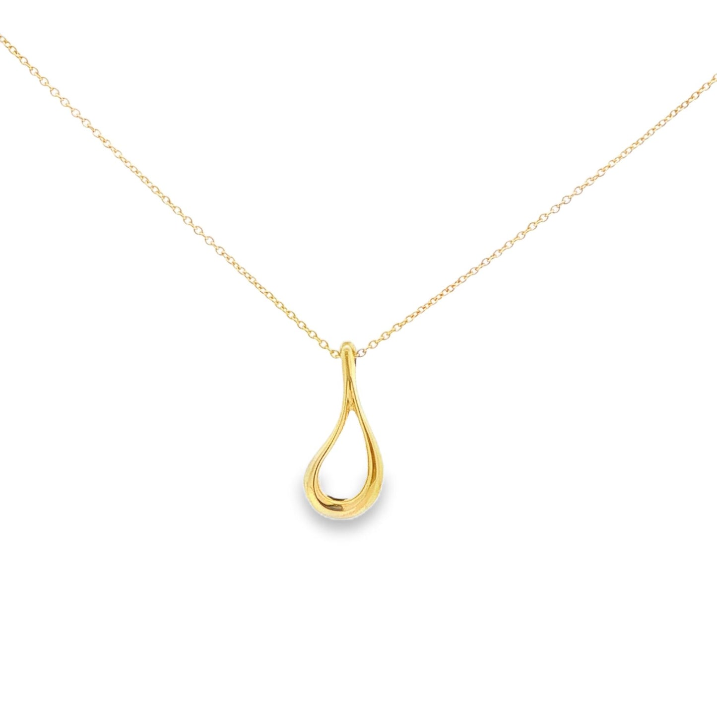 Elsa Peretti for Tiffany & Co 18K Gold Tear Drop Pendant on Chain
