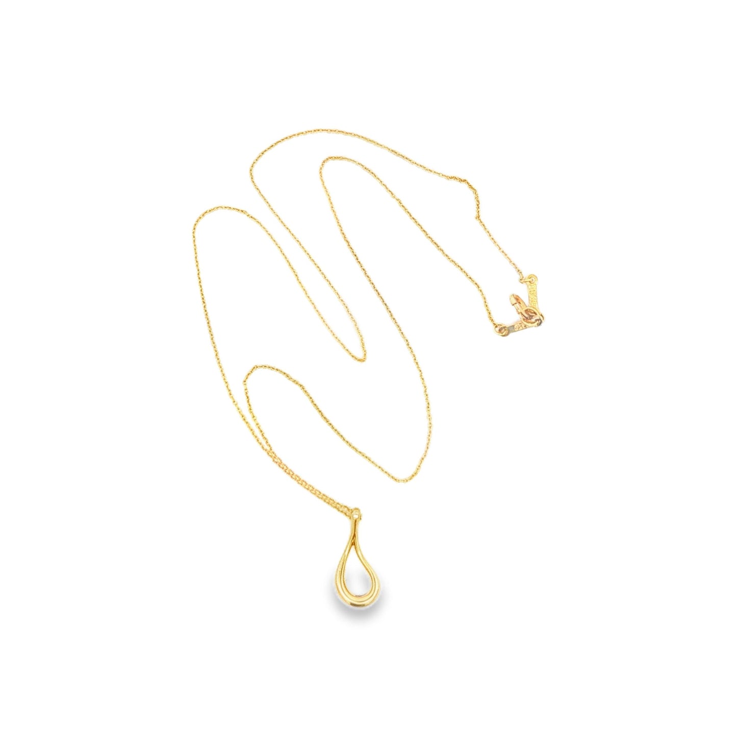 Elsa Peretti for Tiffany & Co 18K Gold Tear Drop Pendant on Chain