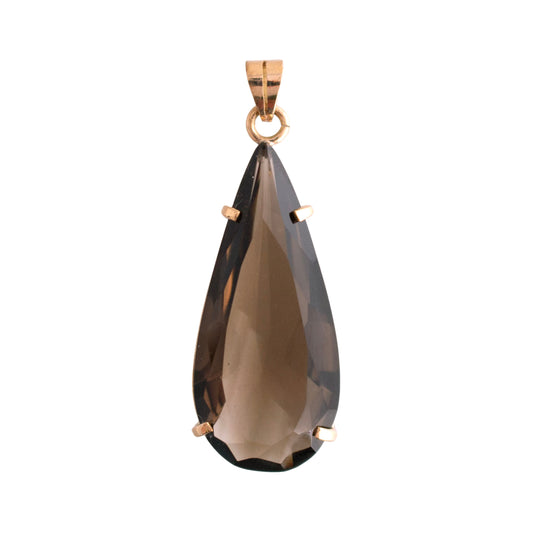 14K Gold Smoky Quartz Pendant