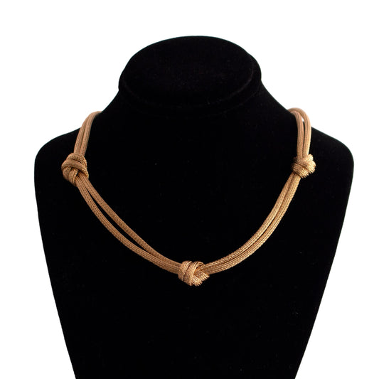 18K Gold Mesh Knotted Necklace