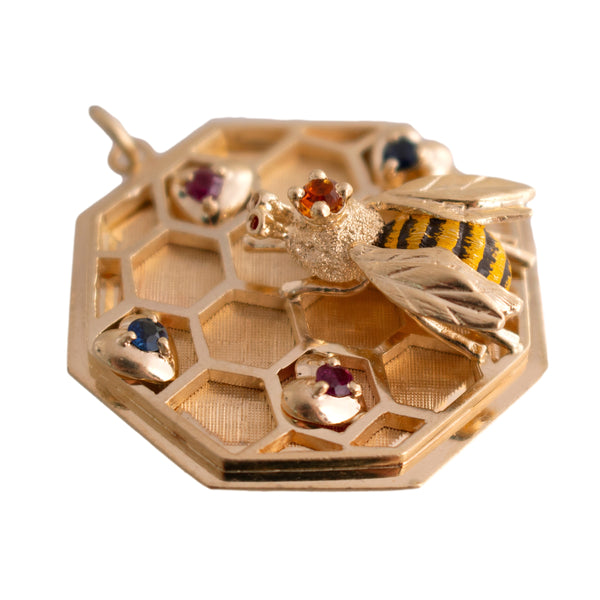 Bee and Honeycomb Charm