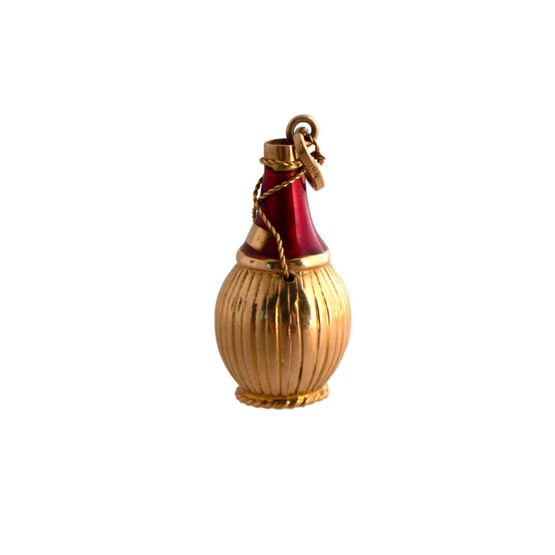 18K Gold Chianti Bottle Charm