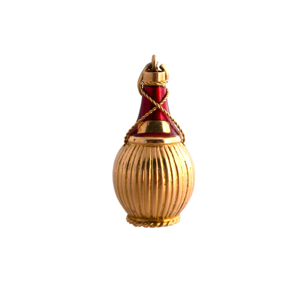 18K Gold Chianti Bottle Charm