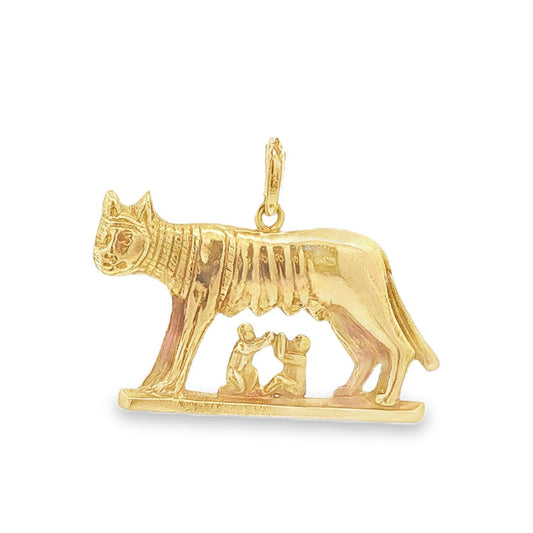 18K Gold Romulus and Remus Charm