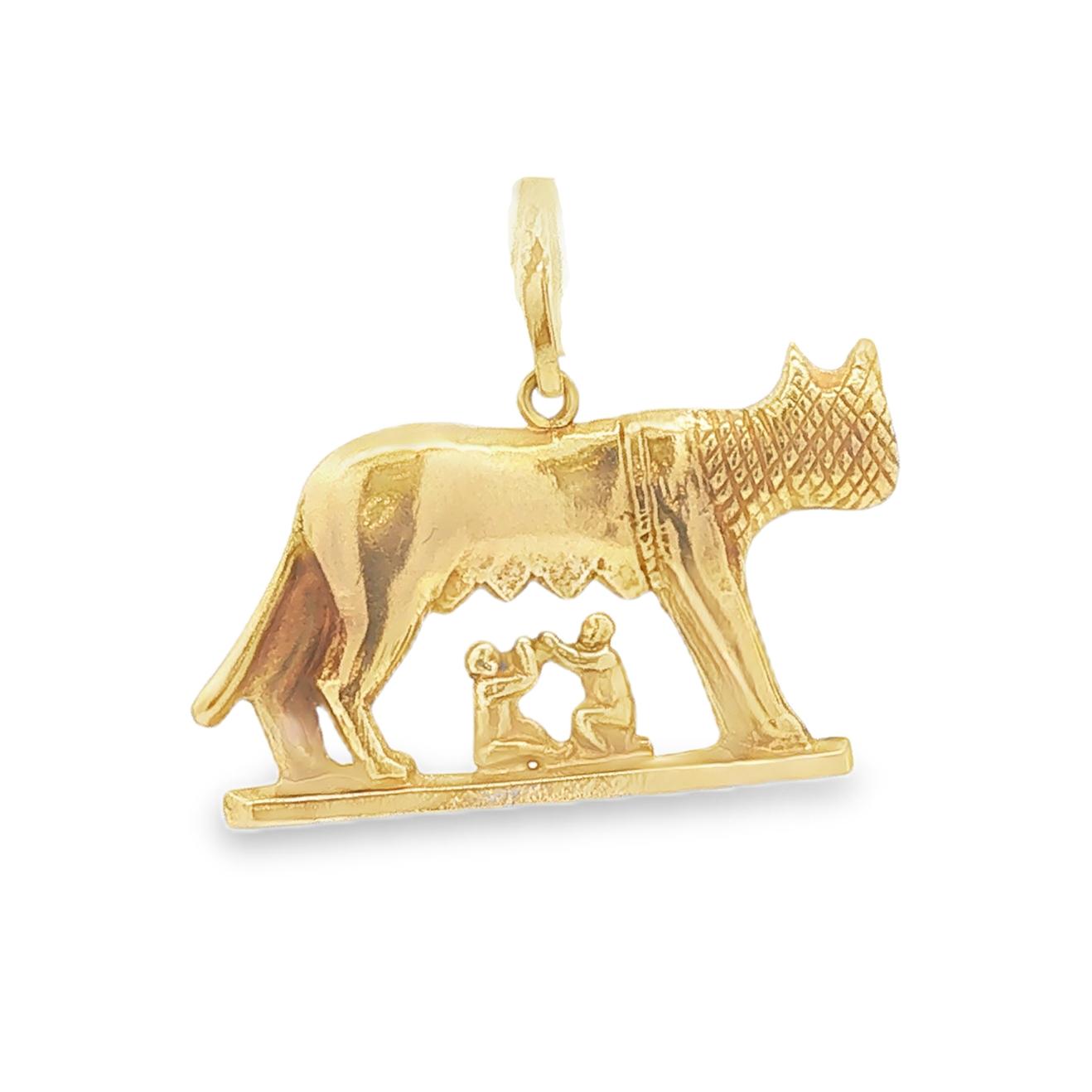 18K Gold Romulus and Remus Charm