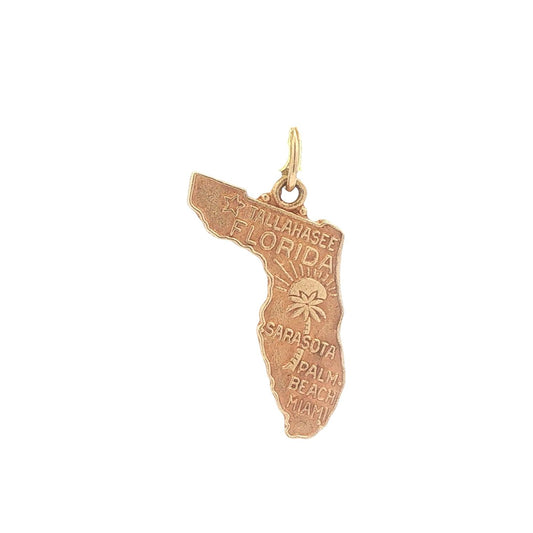 14K Gold State of Florida Charm