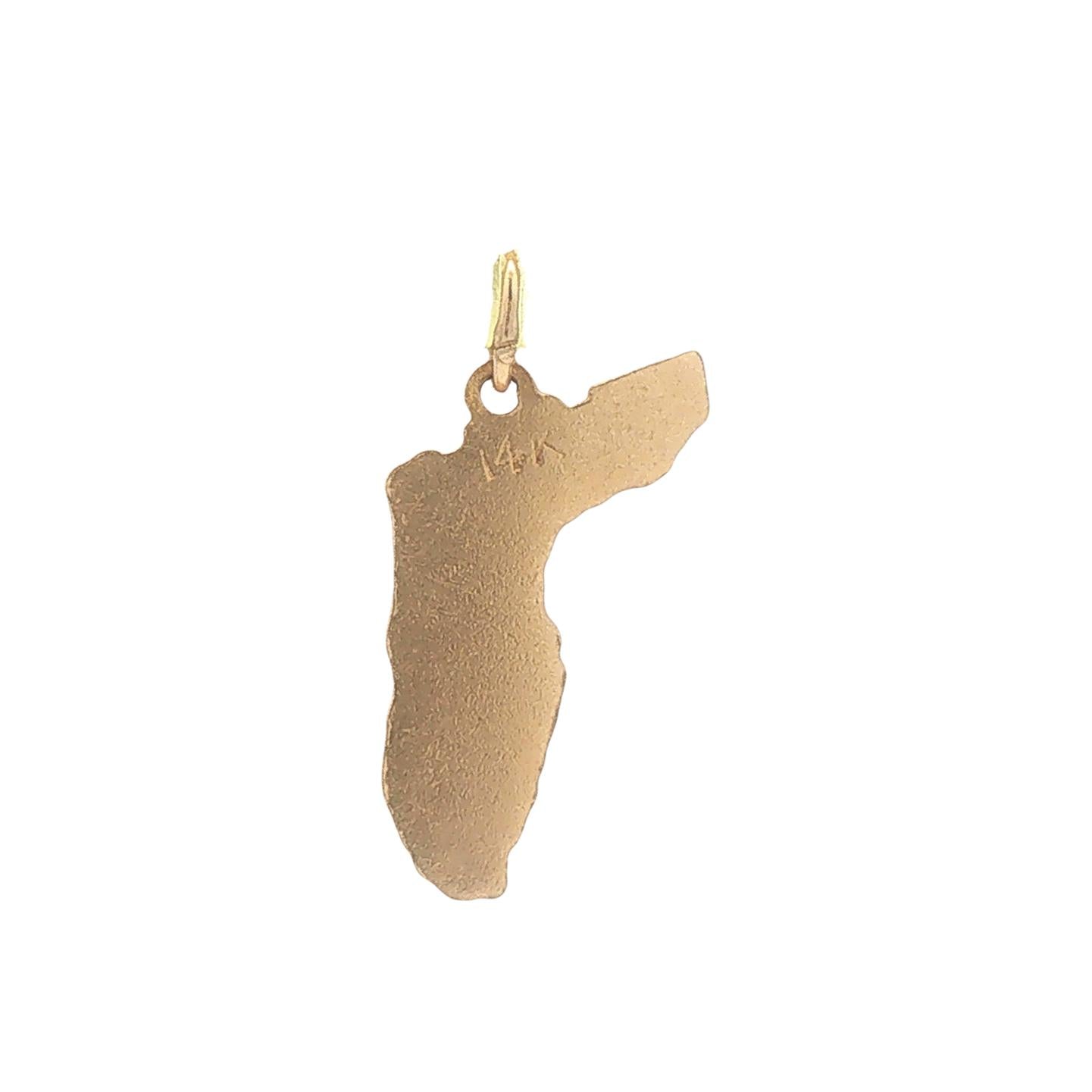 14K Gold State of Florida Charm